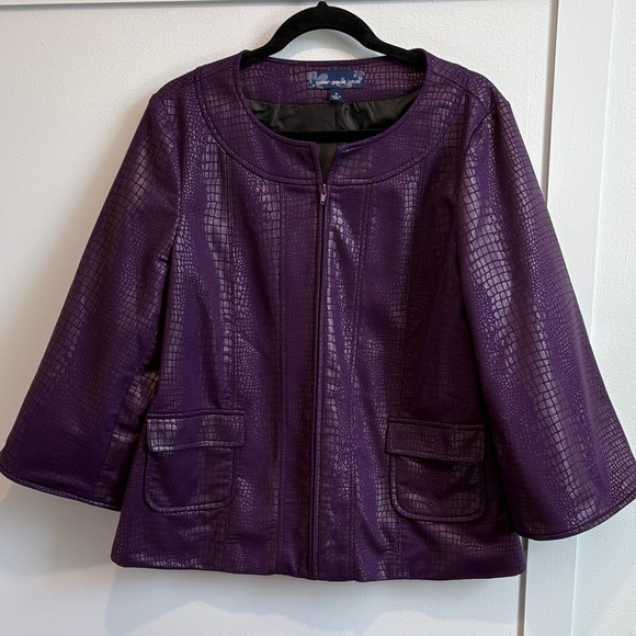 Scarlett Jackets & Blazers - Purple Textured Women's Blazer